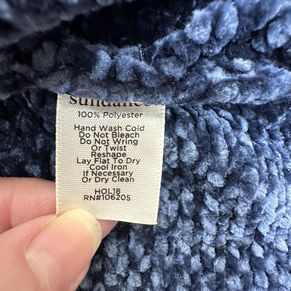 Sundance Sweater Womens XL Blue Chenille Bell Sleeve Tie Hem Boho Pullover Top - Picture 8 of 10